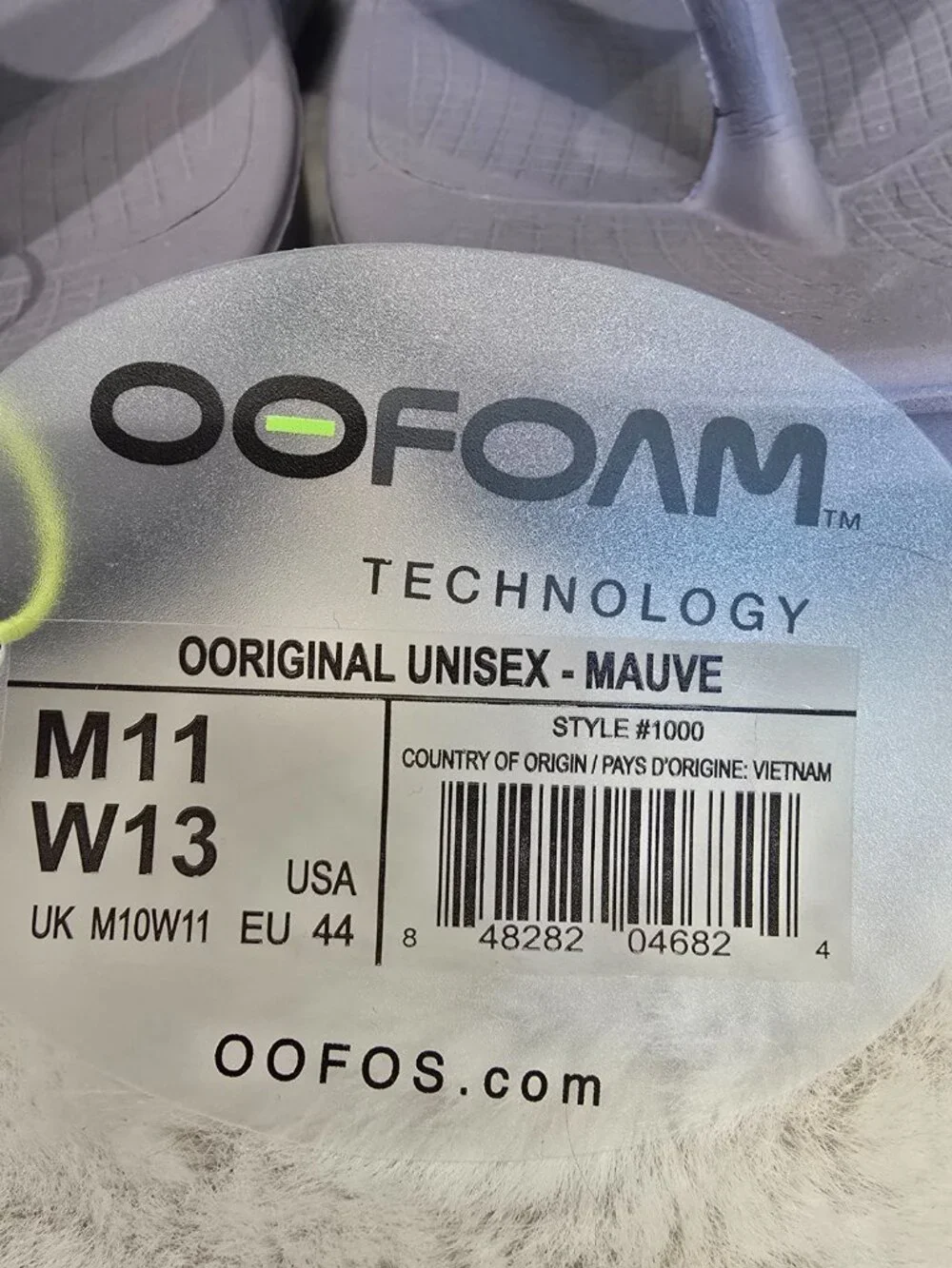 Oofos Ooriginal Unisex Recovery Thong Sandle Mauve Men's 11 Women's 13 NEW
